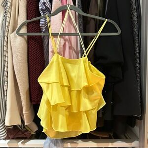 Zara Yellow Layered Ruffle Camisole